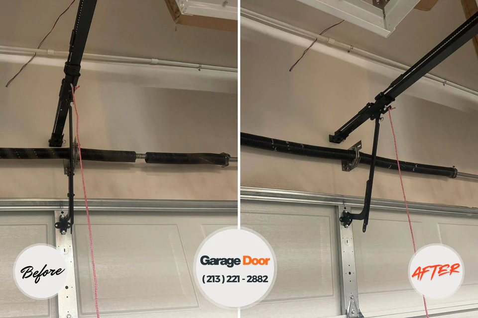 Before and after: garage door repair Chester, PA